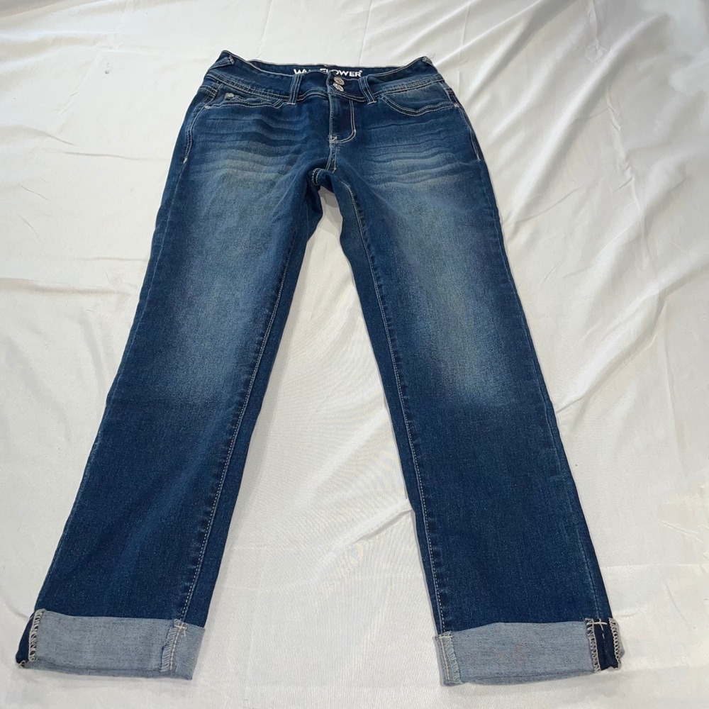 WallFlower Ultra Fit Mid Rise Straight Leg Cuffed Jeans Blue Size 3 WFI12976M